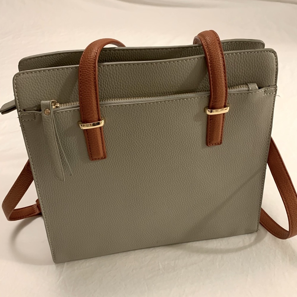 Hynes Victory Grey and Brown satchel/crossbody
